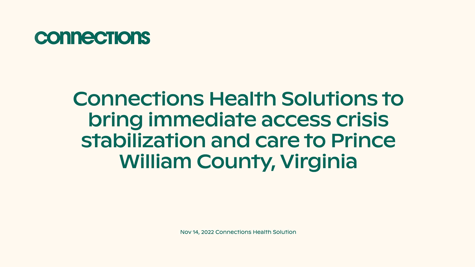 Connections Health Solutions crisis stabilization in Virginia